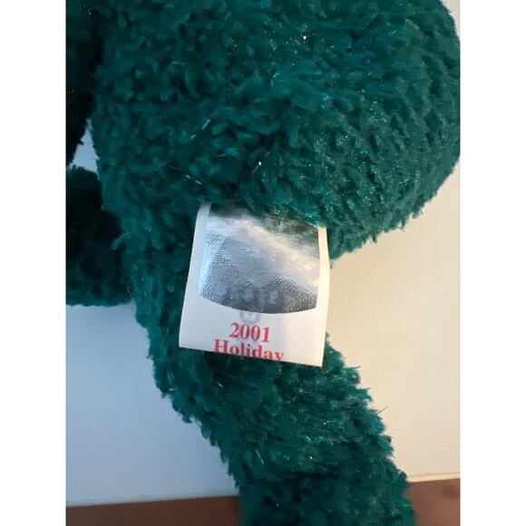 TY Beanie Baby Green Fuzzy 2001 Holiday Teddy PE Pellets Vintage Collectible - Picture 8 of 9
